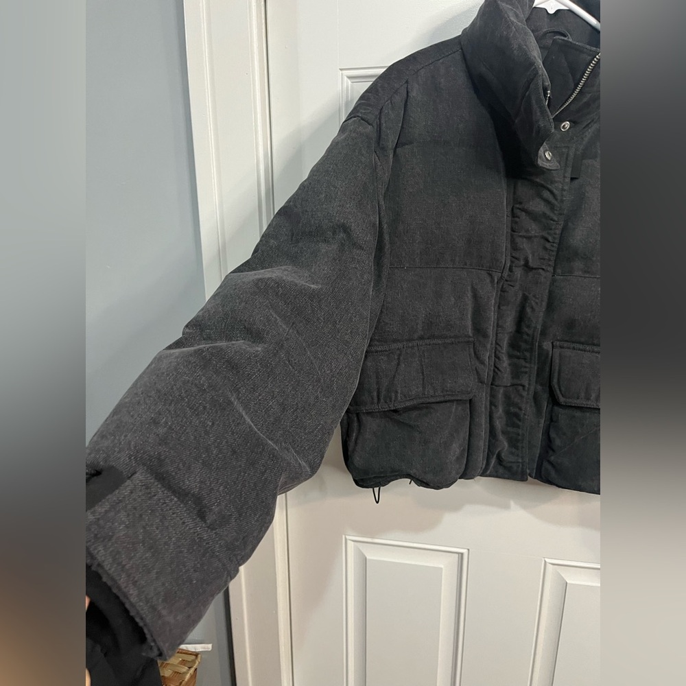 AGOLDE Relaxed 
Nova Denim Puffer In Marbled Blk (washed BIk) Puffer Jacket XS - Picture 8 of 16
